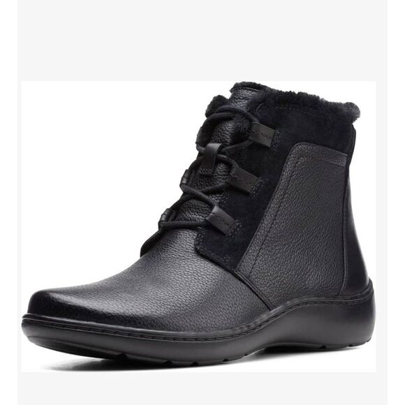 Clarks Women's Cora Chai Ankle Black Boots Size 7 - Picture 1 of 16